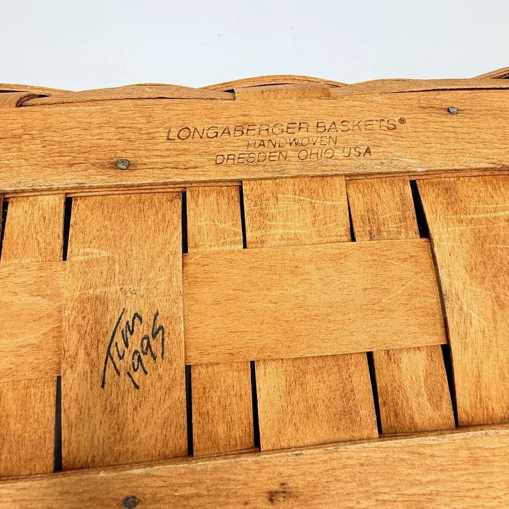 VTG Longaberger Basket Lot 2 Bread Loaf Woven Wood Farmhouse Cottage Decor